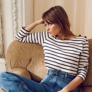 Sézane Colette Marinière Sezane Striped Breton Shirt M